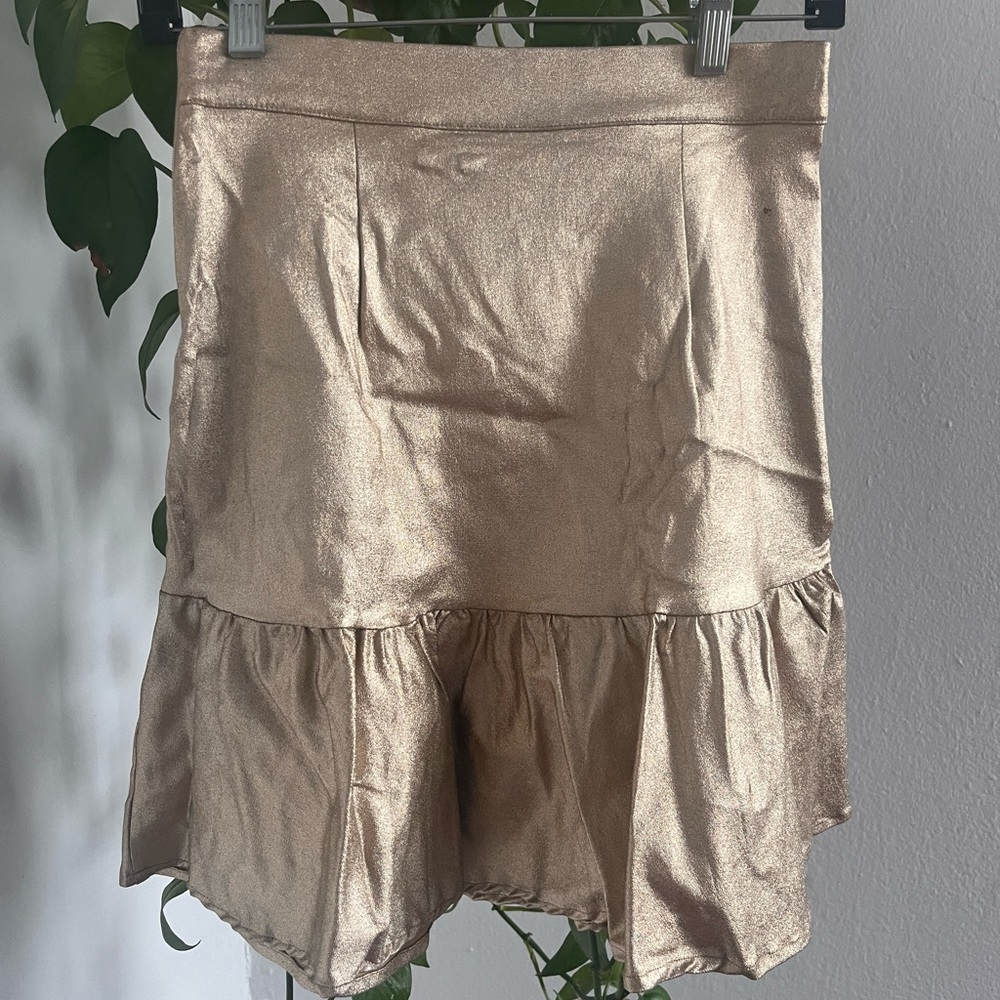 Gold peplum skirt